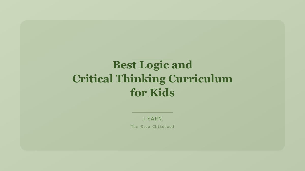 Logic and critical thinking curriculum materials for kids