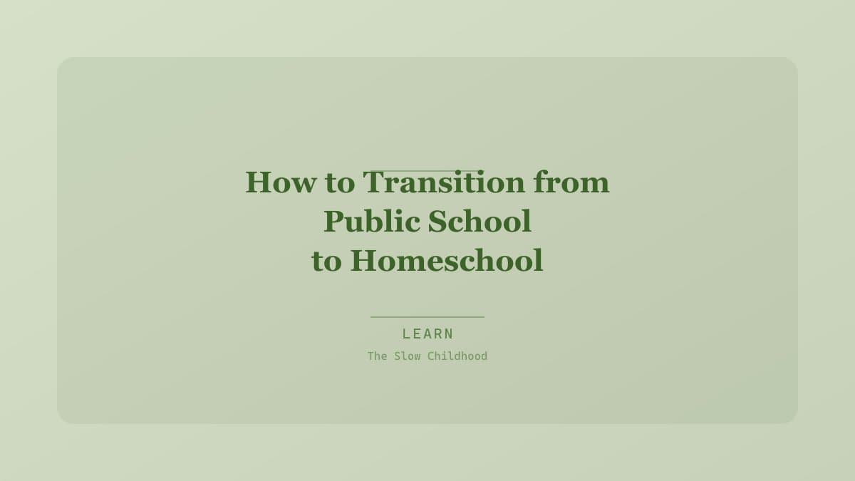 Family transitioning from public school to homeschool