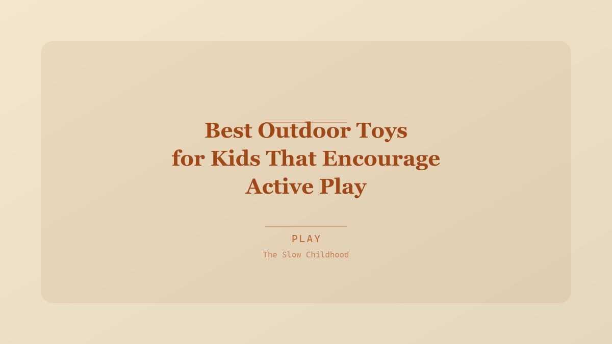 Kids playing with outdoor toys in a backyard
