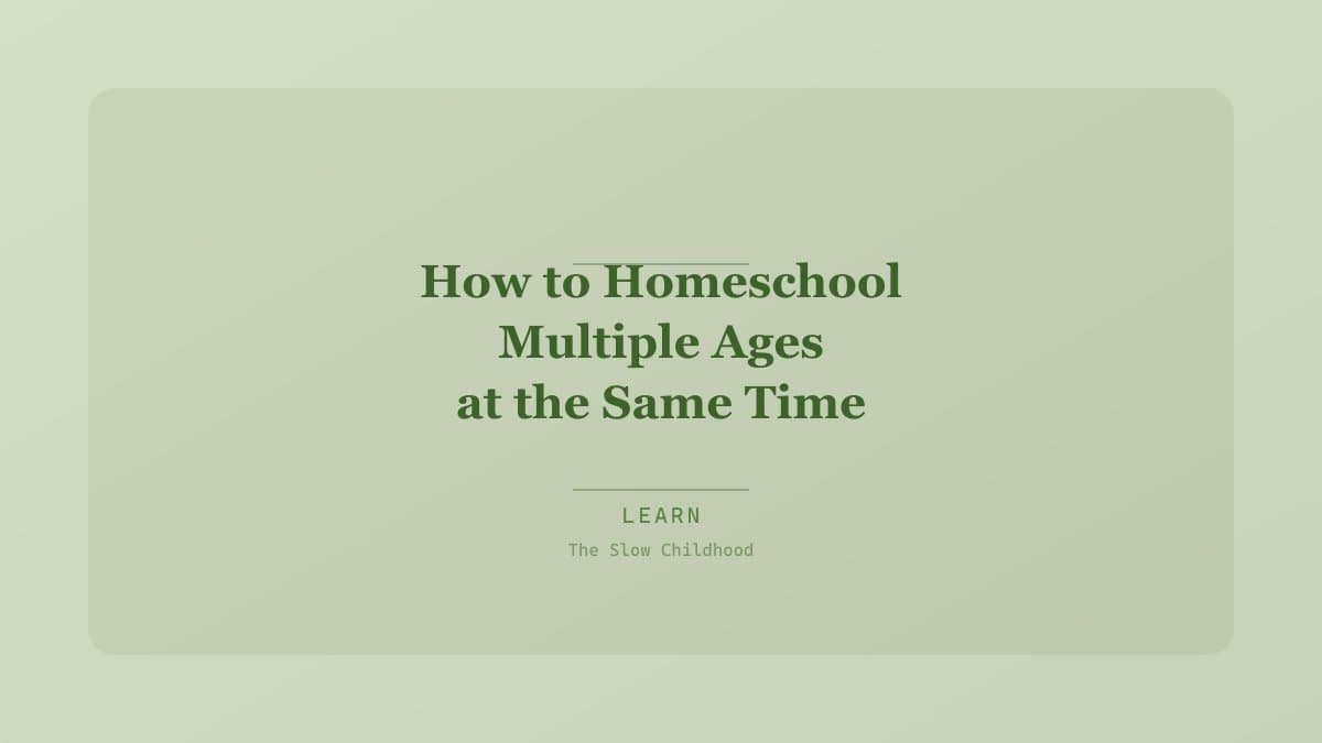 Family homeschooling multiple ages together at the table