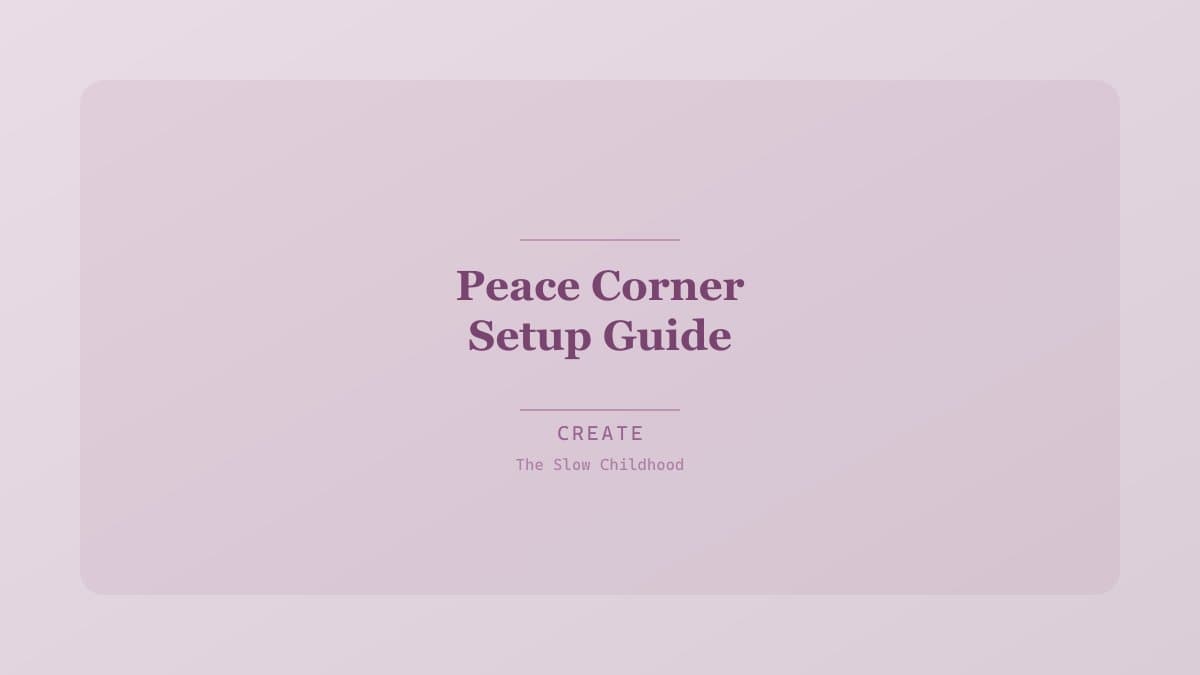 Cozy peace corner with cushions, calming jar, and breathing cards