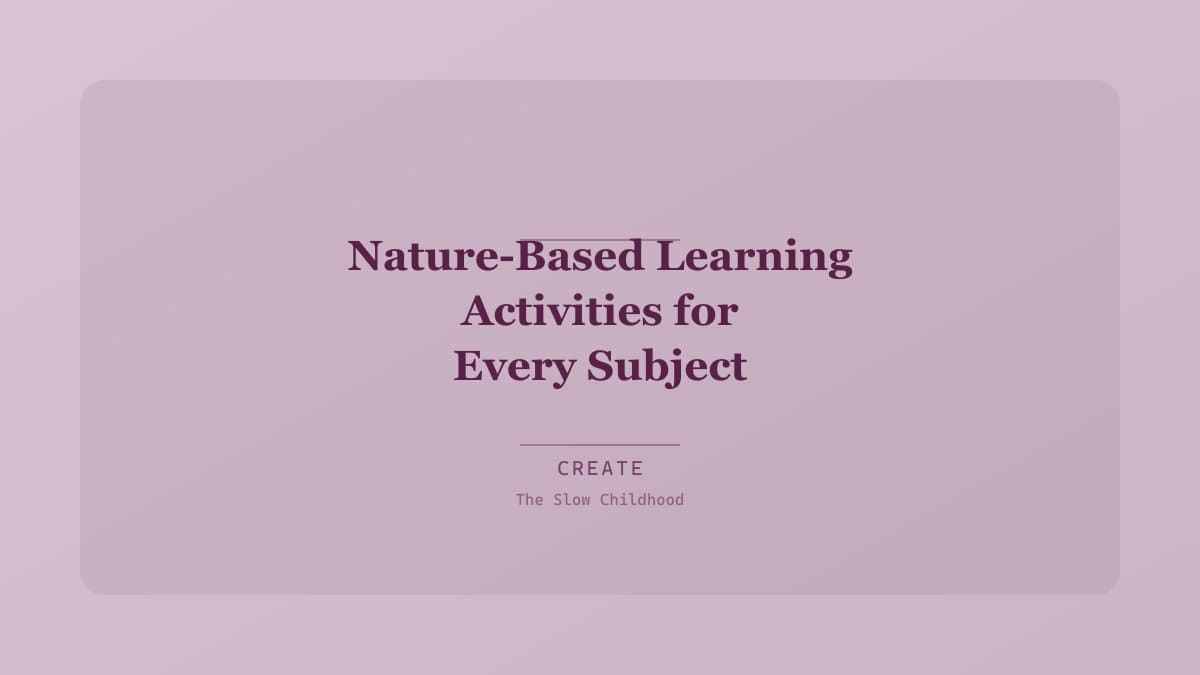 Children doing nature-based learning activities outdoors