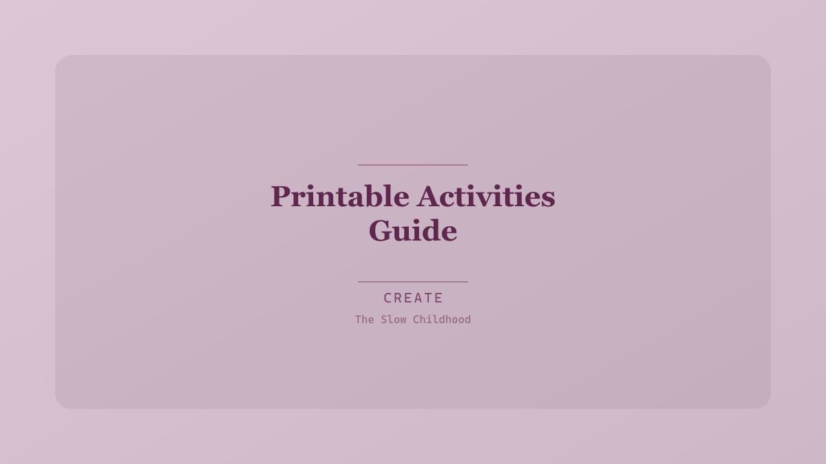 Child sitting at a table working on a nature-themed printable activity with colored pencils and real leaves nearby