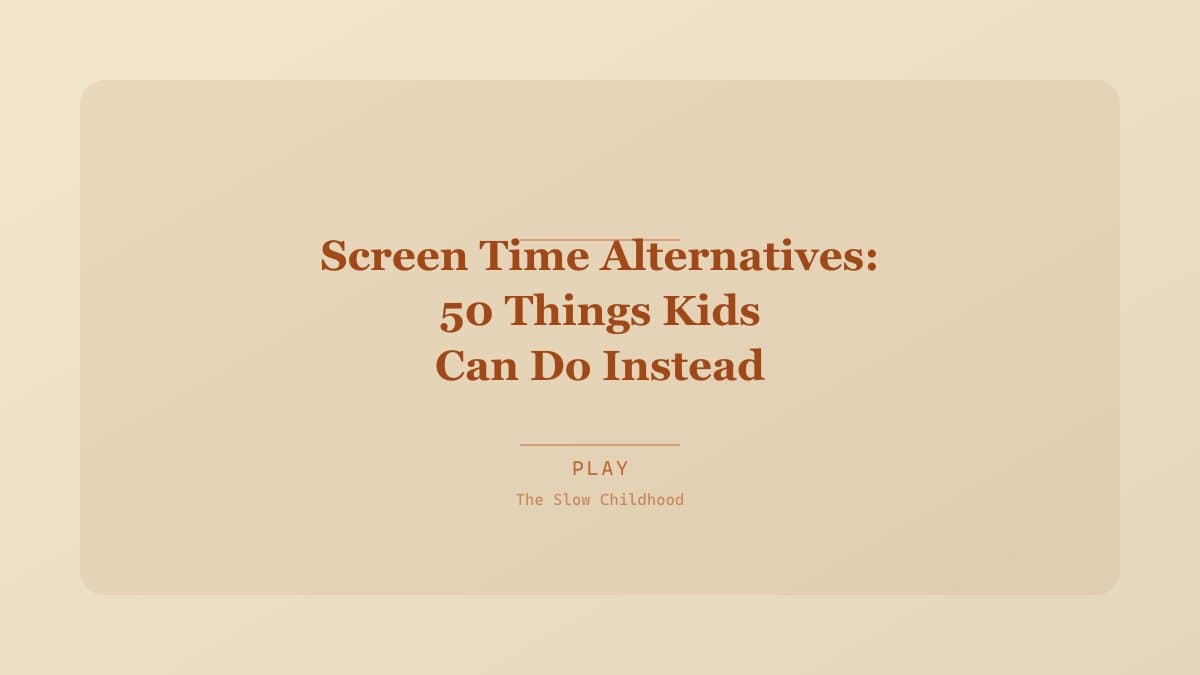 Kids playing with screen-free activities instead of watching TV